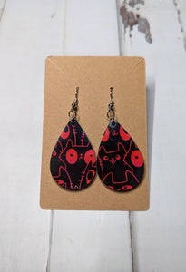 Cats Red Earrings