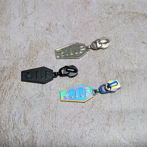R.I.P Coffin #5 Zipper Pull