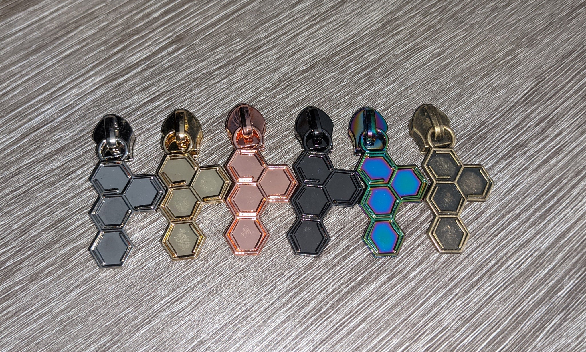 Honeycomb #5 Zipper pull