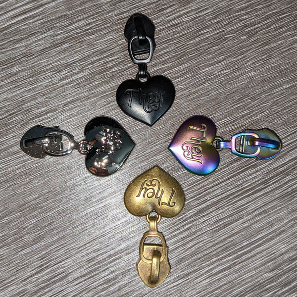 Transgender Pronoun #5 Zipper pull