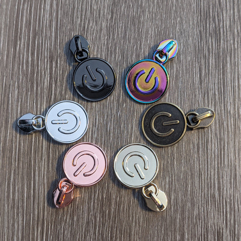 Power Button #5 Zipper pull
