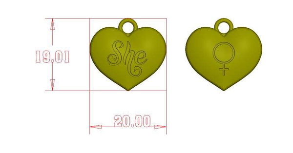 She Pronoun #5 Zipper pull